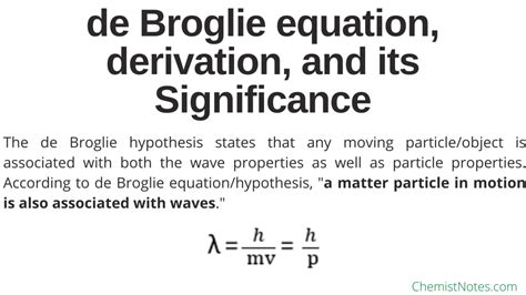 de broglie wave equation derivation